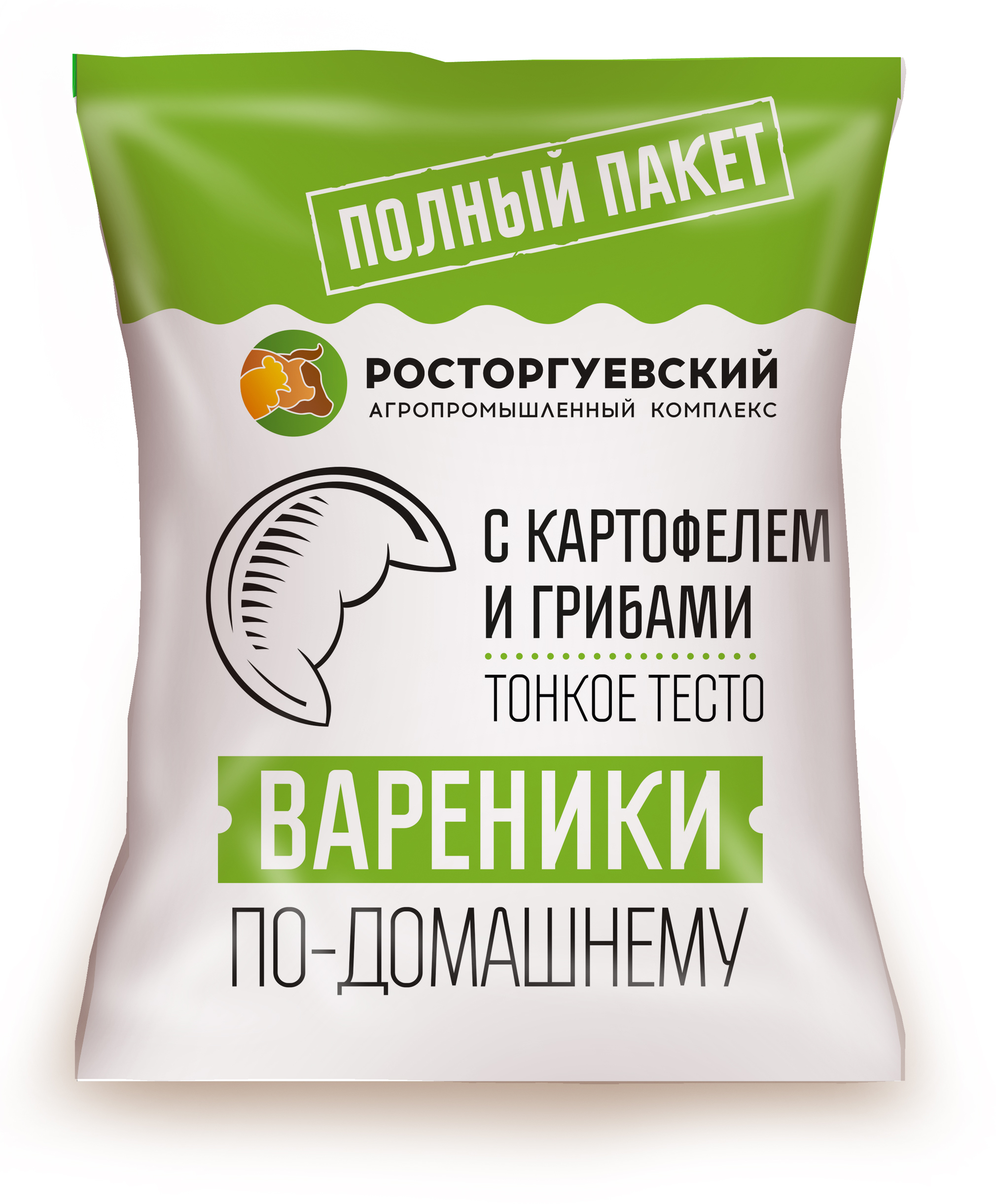 Вареники с картофелем и грибами 700гр 1/6 РОСТОРГУЕВСКИЙ